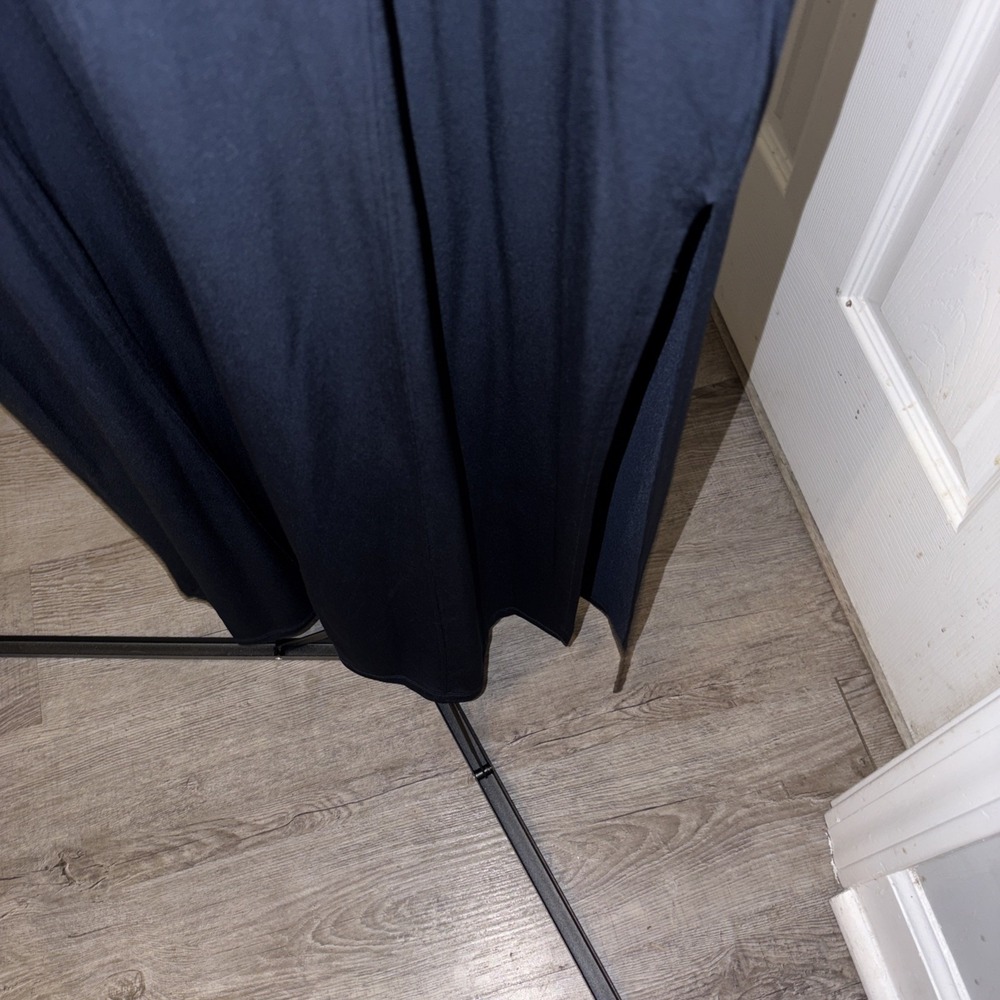 Michael Kors Solid Navy Blue Jersey Tank Maxi Dress 1X Classic Summer No Belt - Picture 3 of 11